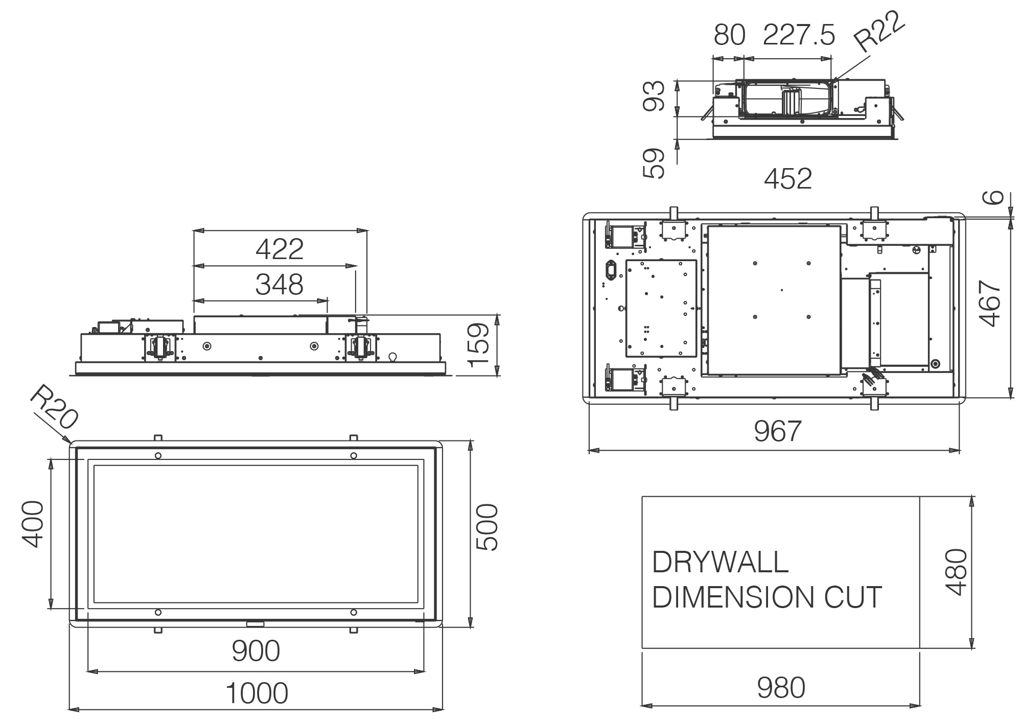 Габариты Elica Skydome 4